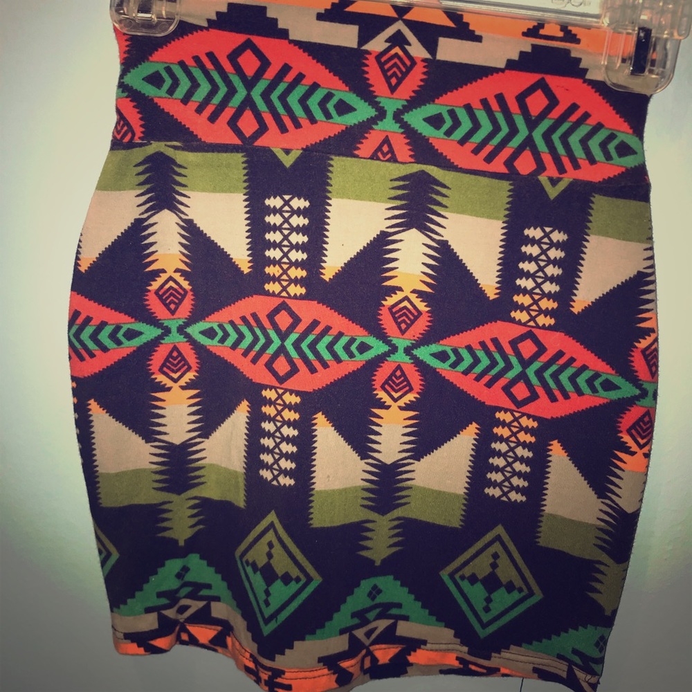 Tribal Pattern Mini Skirt